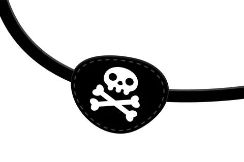 Pirate eye patch icon sign flat style design vector illustration isolated on Stock Illustration