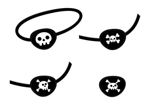 Pirate eye patch icon sign flat style design vector illustration isolated on Stock Illustration