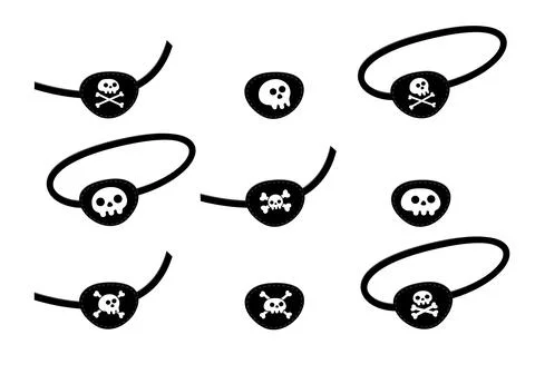 Pirate eye patch icon sign flat style design vector illustration isolated on Stock Illustration
