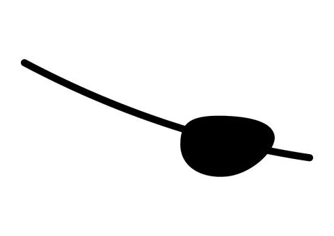 Pirate eye patch or blindfold ophthalmology mask black silhouette vector Stock Illustration