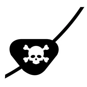 Pirate eye patch. pirate accessory symbol. skull Jolly Roger sign. flat style Illustrazione stock