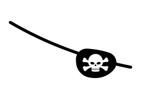 Pirate eye patch with skull and cross bones. イラスト素材