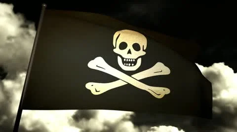 Pirate Flag 02 Stock Footage 11154725