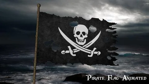 Pirate Flag Animated ~ 3D Model ~ Download #91429442
