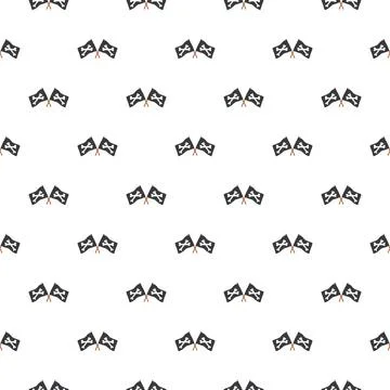 Pirate flag crossed bones Seamless Pattern. Cartoon Pirate elements and obj.. Illustrazione stock
