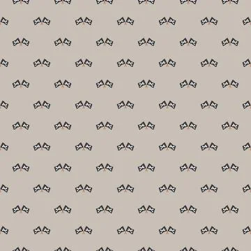 Pirate flag crossed bones Seamless Pattern. Cartoon Pirate elements and objec 스톡 일러스트