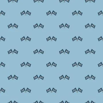 Pirate flag crossed bones Seamless Pattern. Cartoon Pirate elements and objec Stock Illustration