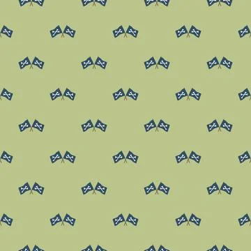 Pirate flag crossed bones Seamless Pattern. Cartoon Pirate elements and objec Stock Illustration