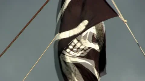 Pirate flag Stock Footage 12185248