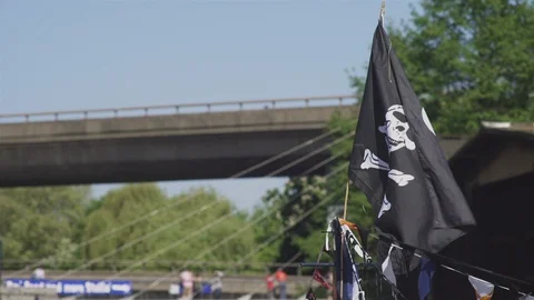 Pirate Flag Stock Footage 93200604