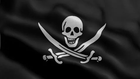 Pirate flag Front Stock Footage 318667912