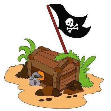 Pirate flag isolated on a white background Stock Illustration