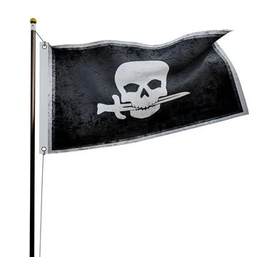Pirate flag  isolated  on white background Stock Illustration
