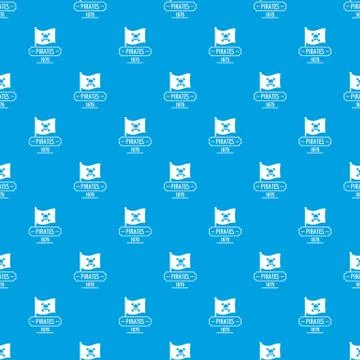 Pirate flag pattern seamless blue Stockillustratie