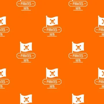Pirate flag pattern vector orange イラスト素材