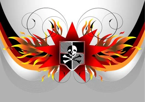 Pirate flag with skull. Stock Illustration