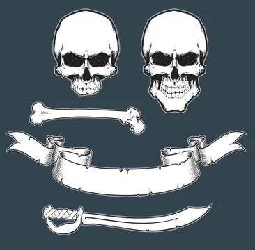 Pirate Flag Toolkit. Stock Illustration