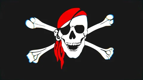 Pirate flag Wave animation (HD) Video stock 45272814