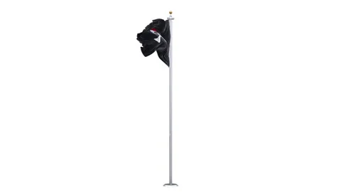 Pirate flag waving 360-degree rotation looping. Stock Footage 340607812