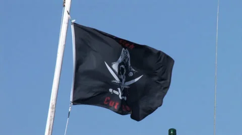 Pirate Flag Waving 5 Stock Footage 39704409