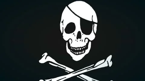 Pirate Flag Waving Flag Stock Footage 10762349