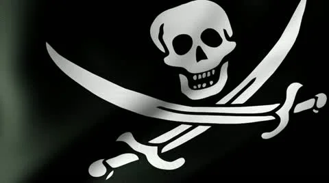 Pirate Flag Waving Stock Footage 12229949