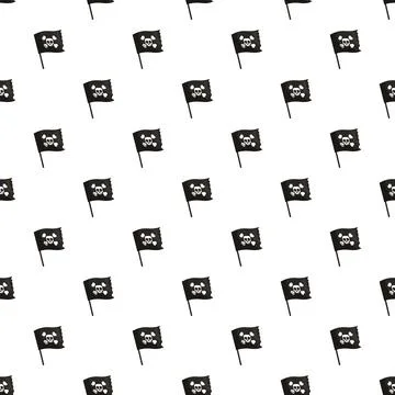 Pirate flags pattern with skull and crossbones Stock Illustration