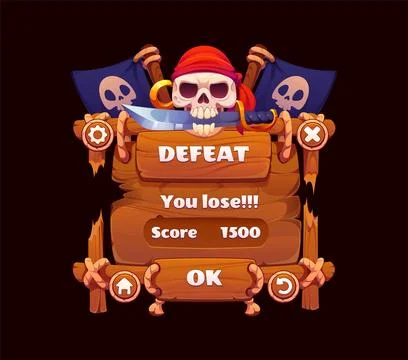 Pirate game interface UI scores leaderboard panel Stock Illustration