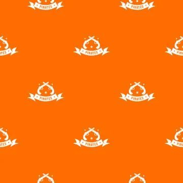 Pirate gun pattern vector orange Stock Illustration