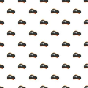 Pirate hat cartoon seamless pattern on white background Stock Illustration
