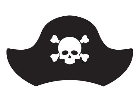 Pirate hat icon on white background. pirate hat with skull and crossbones Stock Illustration