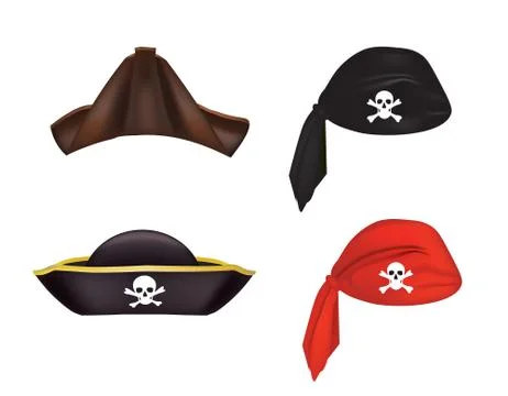 Pirate hat set Stock Illustration