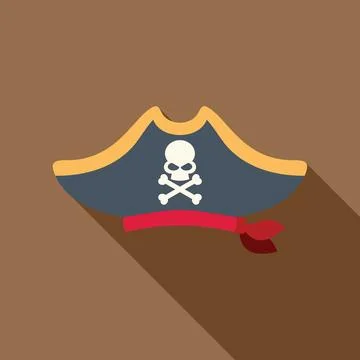 Pirate hat with skull and crossbones showing nautical adventure Stock Illustration