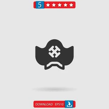 Pirate hat vector icon Stock Illustration