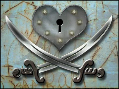 Pirate heart Stock Illustration