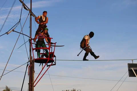 Pirate Highwire Act Stock Photos
