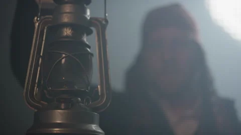Pirate holding a dark lantern Stock Footage 142549529