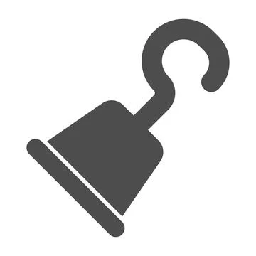 Pirate hook arm solid icon, fairytale concept, iron arm sign on white background Stock Illustration