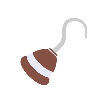 Pirate Hook Flat Illustration. Clean Icon Design Element on Isolated White .. Stock Illustration