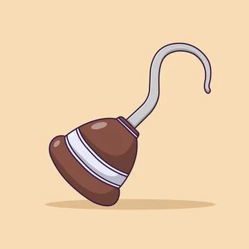 Pirate Hook Vector Icon Illustration. Pirate Hand Vector. Flat Cartoon Styl.. Illustrazione stock