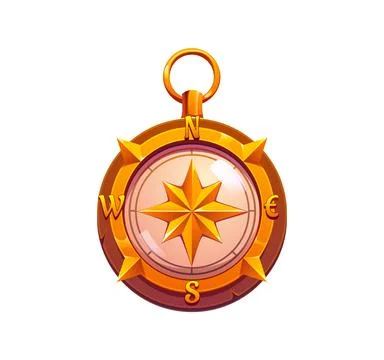 Pirate icon, compass or ship navigation equipment Stock Illustration