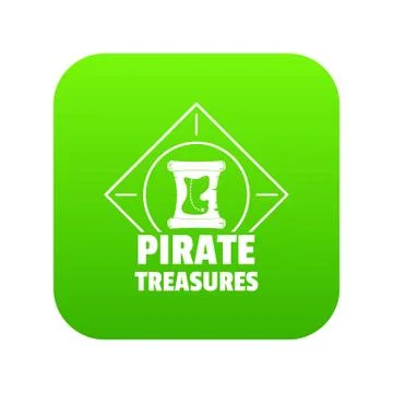 Pirate icon green vector Illustrazione stock