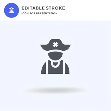 Pirate icon vector, filled flat sign, solid pictogram isolated on white, logo Stock Illustration