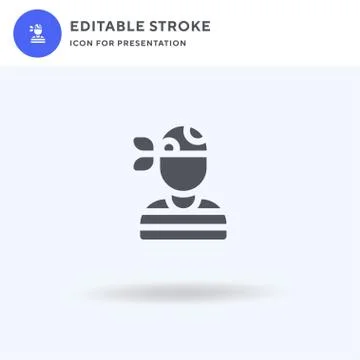 Pirate icon vector, filled flat sign, solid pictogram isolated on white, logo Stock Illustration