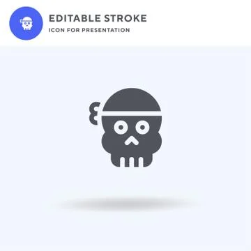 Pirate icon vector, filled flat sign, solid pictogram isolated on white, logo Stock Illustration