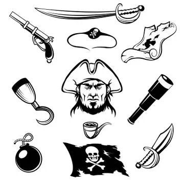Pirate icons Stock Illustration