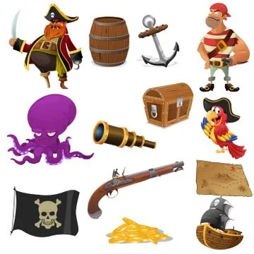 Pirate icons Stock Illustration