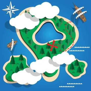 Pirate island. Stock Illustration