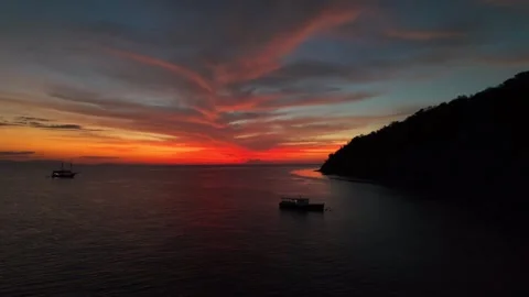 Pirate Island Sunset LS Stock Footage 344576209
