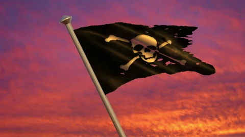 Pirate Jolly Roger Flag Animation Vidéo 40314029